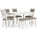 Erinberg Dining Table and 4 Chairs and Bench (Set of 6) - Atchison Furniture Company (Atchison, KS)