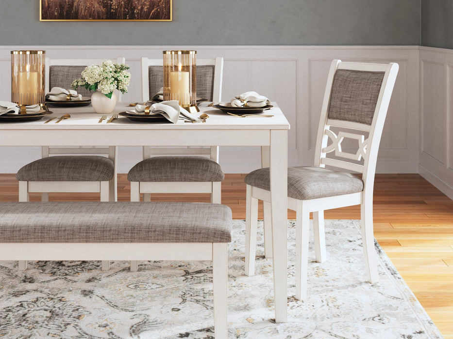 Erinberg Dining Table and 4 Chairs and Bench (Set of 6) - Atchison Furniture Company (Atchison, KS)