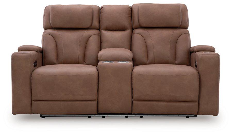 Clean-Slate Power Reclining Loveseat with Console - Atchison Furniture Company (Atchison, KS)