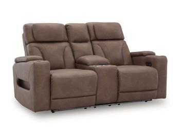 Clean-Slate Power Reclining Loveseat with Console - Atchison Furniture Company (Atchison, KS)