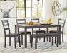 Bridson Dining Table and Chairs with Bench (Set of 6) - Atchison Furniture Company (Atchison, KS)