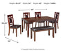 Bennox Dining Table and Chairs with Bench (Set of 6) - Atchison Furniture Company (Atchison, KS)