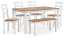 Gesthaven Dining Table with 4 Chairs and Bench (Set of 6) - Atchison Furniture Company (Atchison, KS)