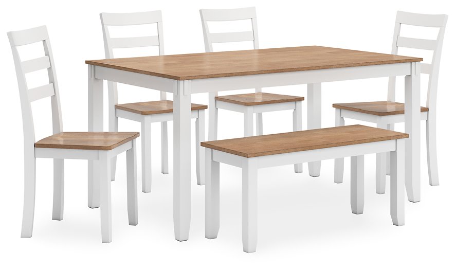 Gesthaven Dining Table with 4 Chairs and Bench (Set of 6) - Atchison Furniture Company (Atchison, KS)