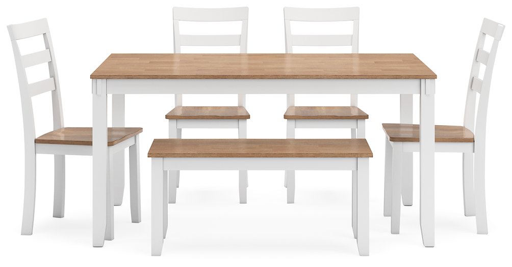 Gesthaven Dining Table with 4 Chairs and Bench (Set of 6) - Atchison Furniture Company (Atchison, KS)