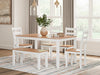 Gesthaven Dining Table with 4 Chairs and Bench (Set of 6) - Atchison Furniture Company (Atchison, KS)