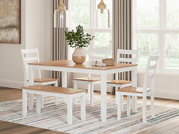 Gesthaven Dining Table with 4 Chairs and Bench (Set of 6) - Atchison Furniture Company (Atchison, KS)