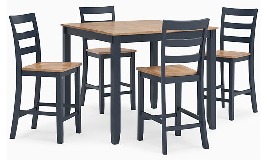 Gesthaven Counter Height Dining Table and 4 Barstools (Set of 5) - Atchison Furniture Company (Atchison, KS)
