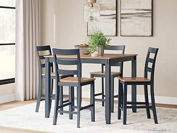 Gesthaven Counter Height Dining Table and 4 Barstools (Set of 5) - Atchison Furniture Company (Atchison, KS)