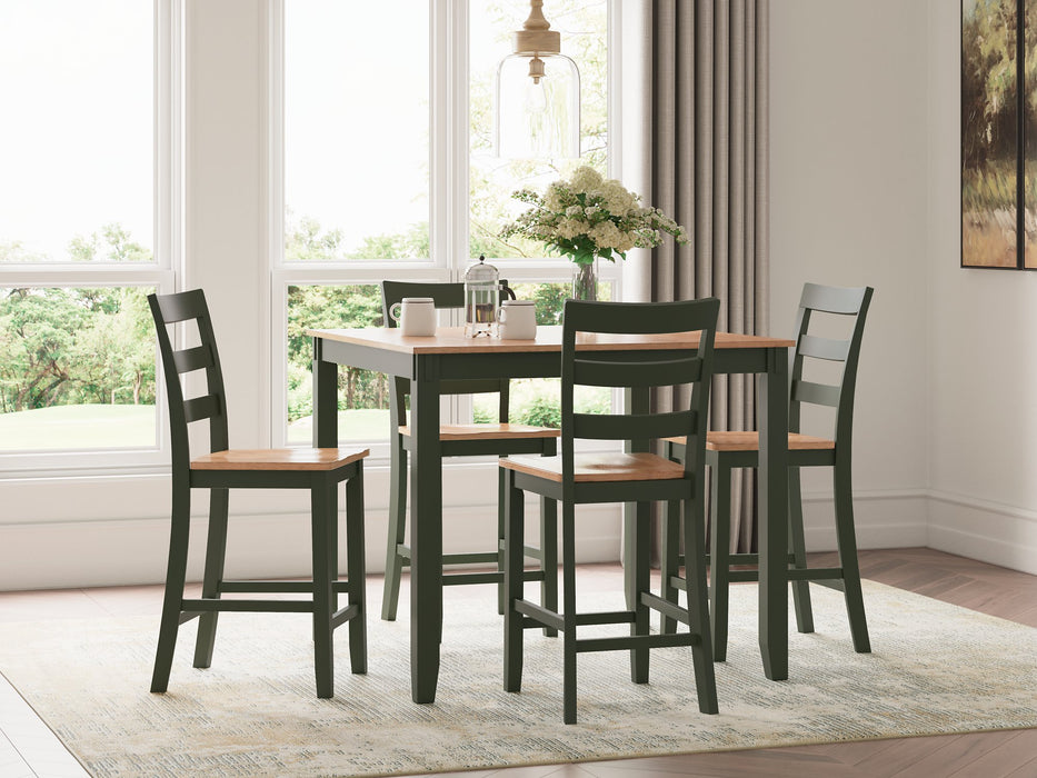 Gesthaven Counter Height Dining Table and 4 Barstools (Set of 5) - Atchison Furniture Company (Atchison, KS)