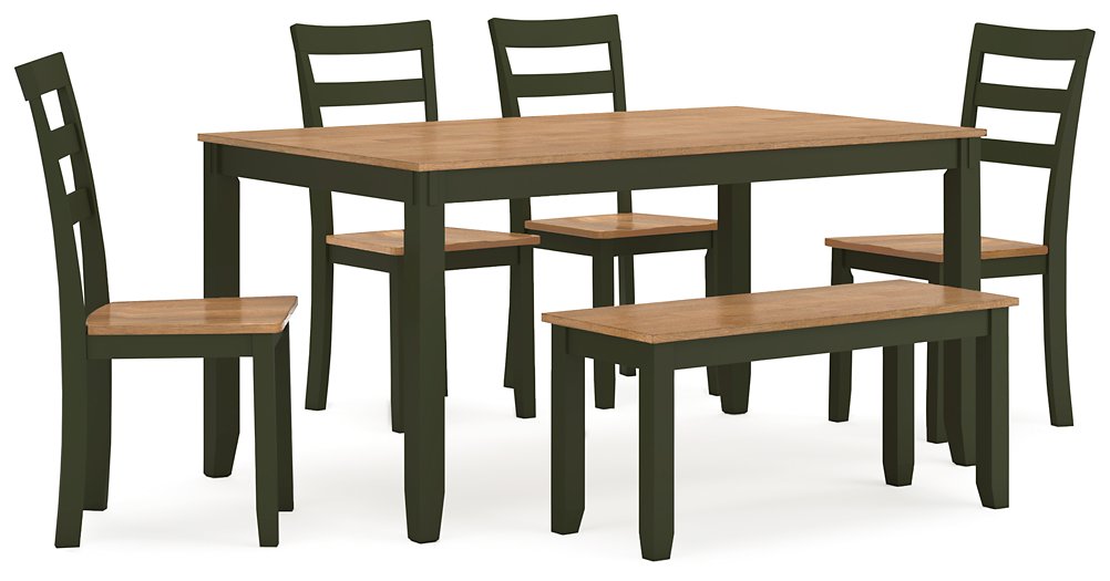 Gesthaven Dining Table with 4 Chairs and Bench (Set of 6) - Atchison Furniture Company (Atchison, KS)