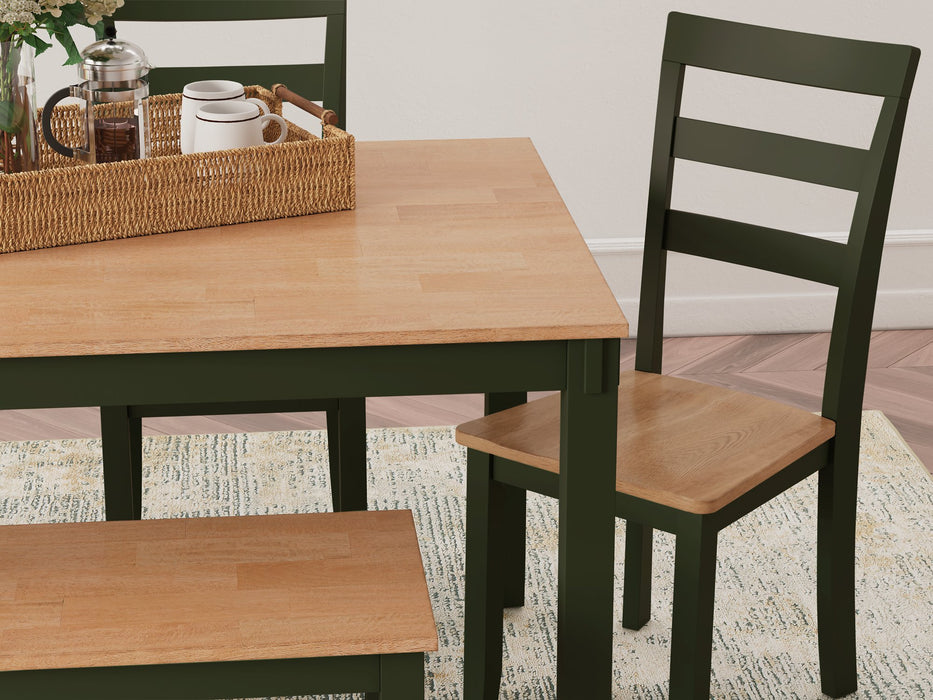 Gesthaven Dining Table with 4 Chairs and Bench (Set of 6) - Atchison Furniture Company (Atchison, KS)