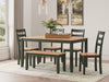 Gesthaven Dining Table with 4 Chairs and Bench (Set of 6) - Atchison Furniture Company (Atchison, KS)