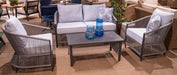 Bridges Beach Outdoor Love/Chairs/Table Set (Set of 4) - Atchison Furniture Company (Atchison, KS)