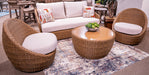 Double Point Outdoor Loveseat/2 Swivel Chairs (Set of 3) - Atchison Furniture Company (Atchison, KS)