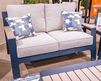 East Beach Outdoor Loveseat with Cushion - Atchison Furniture Company (Atchison, KS)