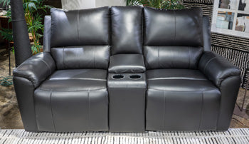 Glossmore Reclining Loveseat with Console - Atchison Furniture Company (Atchison, KS)