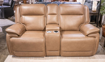 Glencroft Power Reclining Loveseat with Console - Atchison Furniture Company (Atchison, KS)