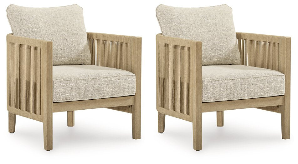 Spooners Cove Outdoor Lounge Chair with Cushion (Set of 2) - Atchison Furniture Company (Atchison, KS)