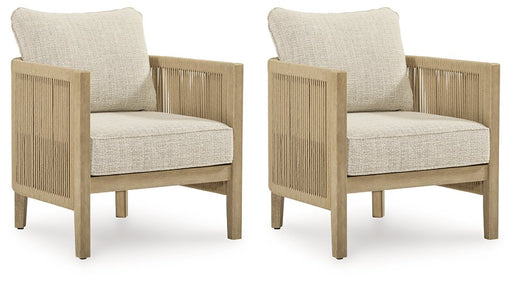 Spooners Cove Outdoor Lounge Chair with Cushion (Set of 2) - Atchison Furniture Company (Atchison, KS)