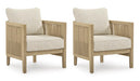 Spooners Cove Outdoor Lounge Chair with Cushion (Set of 2) - Atchison Furniture Company (Atchison, KS)