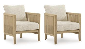 Spooners Cove Outdoor Lounge Chair with Cushion (Set of 2) - Atchison Furniture Company (Atchison, KS)