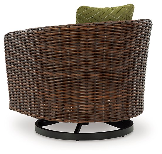 Horizon Hall Outdoor Swivel Lounge Chair with Cushion - Atchison Furniture Company (Atchison, KS)