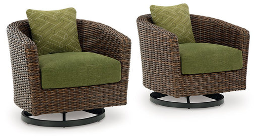 Horizon Hall Outdoor Swivel Lounge Chair with Cushion - Atchison Furniture Company (Atchison, KS)