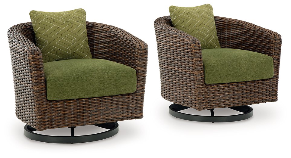 Horizon Hall Outdoor Swivel Lounge Chair with Cushion - Atchison Furniture Company (Atchison, KS)