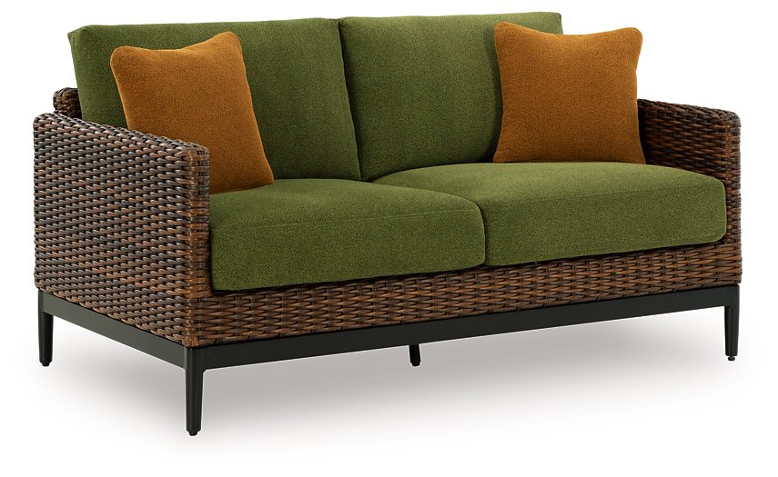 Horizon Hall Outdoor Loveseat with Cushion - Atchison Furniture Company (Atchison, KS)