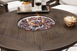 Paradise Trail Paradise Trail Fire Pit Table with 4 Nuvella Swivel Lounge Chairs - Atchison Furniture Company (Atchison, KS)