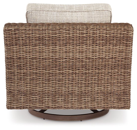 Beachcroft Outdoor Swivel Lounge with Cushion - Atchison Furniture Company (Atchison, KS)