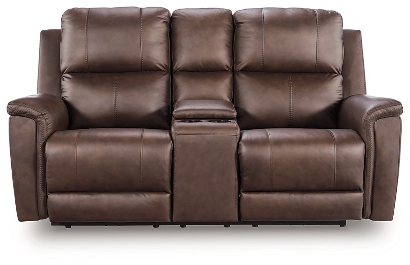 Bleckley Power Reclining Loveseat with Console - Atchison Furniture Company (Atchison, KS)