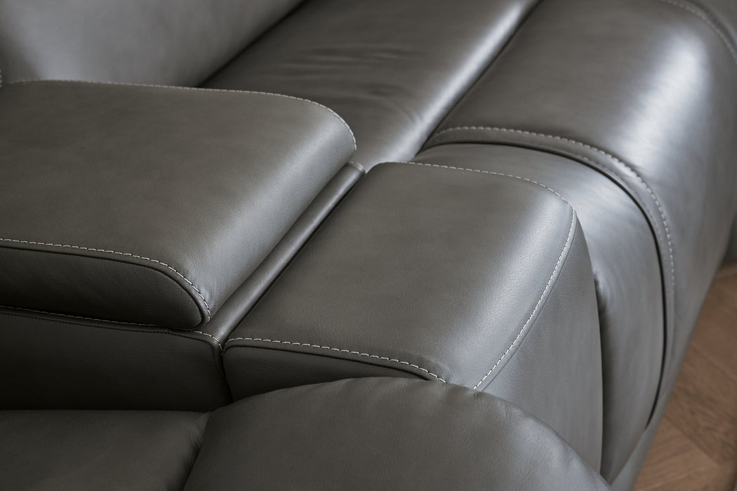 5Z - Pittson Power Reclining Sectional Loveseat with Console - Atchison Furniture Company (Atchison, KS)