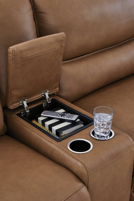 DeepWakes Reclining Sectional with Storage Console - Atchison Furniture Company (Atchison, KS)