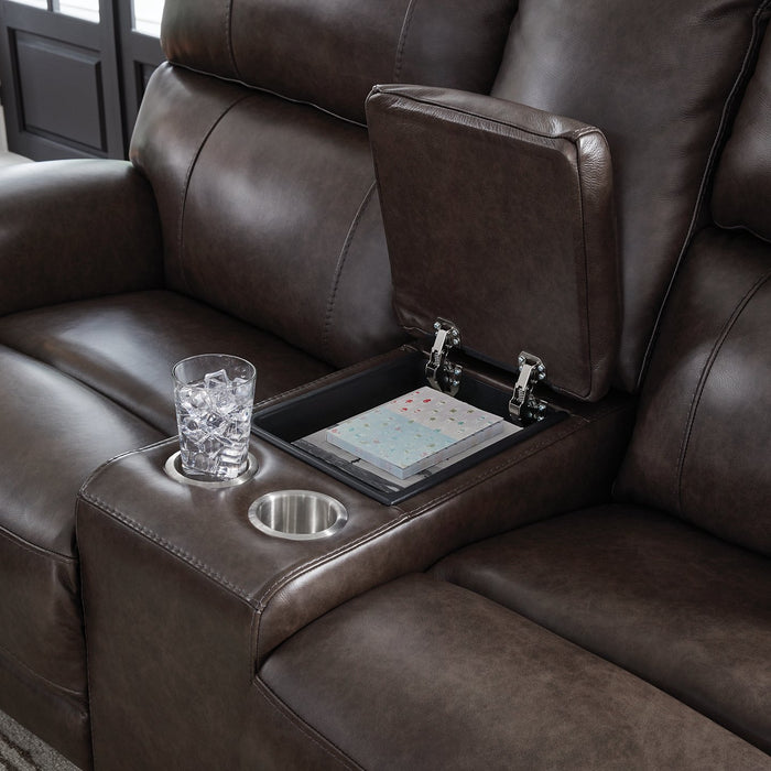 Crossplex Power Reclining Loveseat with Console - Atchison Furniture Company (Atchison, KS)