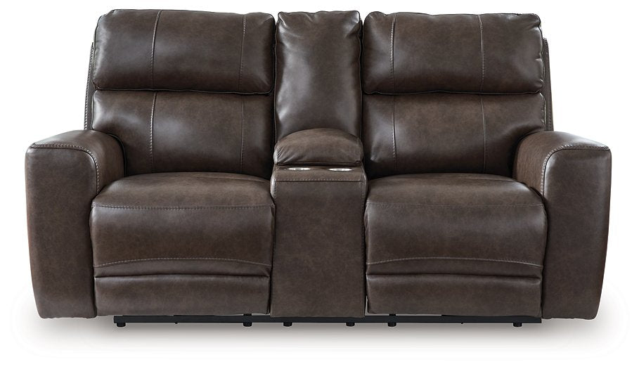 Crossplex Power Reclining Loveseat with Console - Atchison Furniture Company (Atchison, KS)