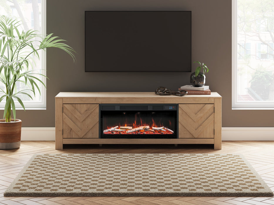 Cayboni 71" TV Stand with Electric Fireplace - Atchison Furniture Company (Atchison, KS)